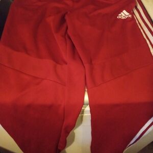 adidas Bold Red Joggers with Logo